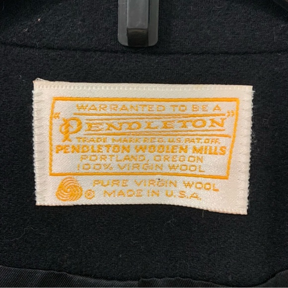 Vintage Pendleton Women’s Pure Virgin Wool One Button Blazer Black Size 8 - Picture 5 of 13